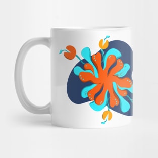 Flowers tropical leaf plants orange Mug